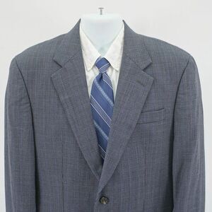 Lauren Ralph Lauren Wool Blue Gray Check Windowpane Sport Coat 38R /‎ Slim 40R